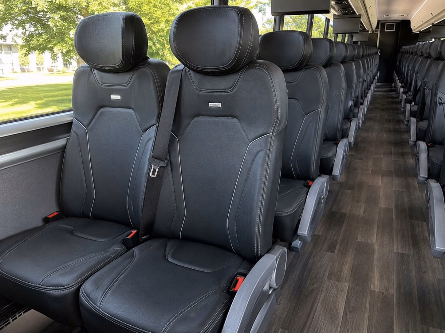 56 passenger charter bus inside