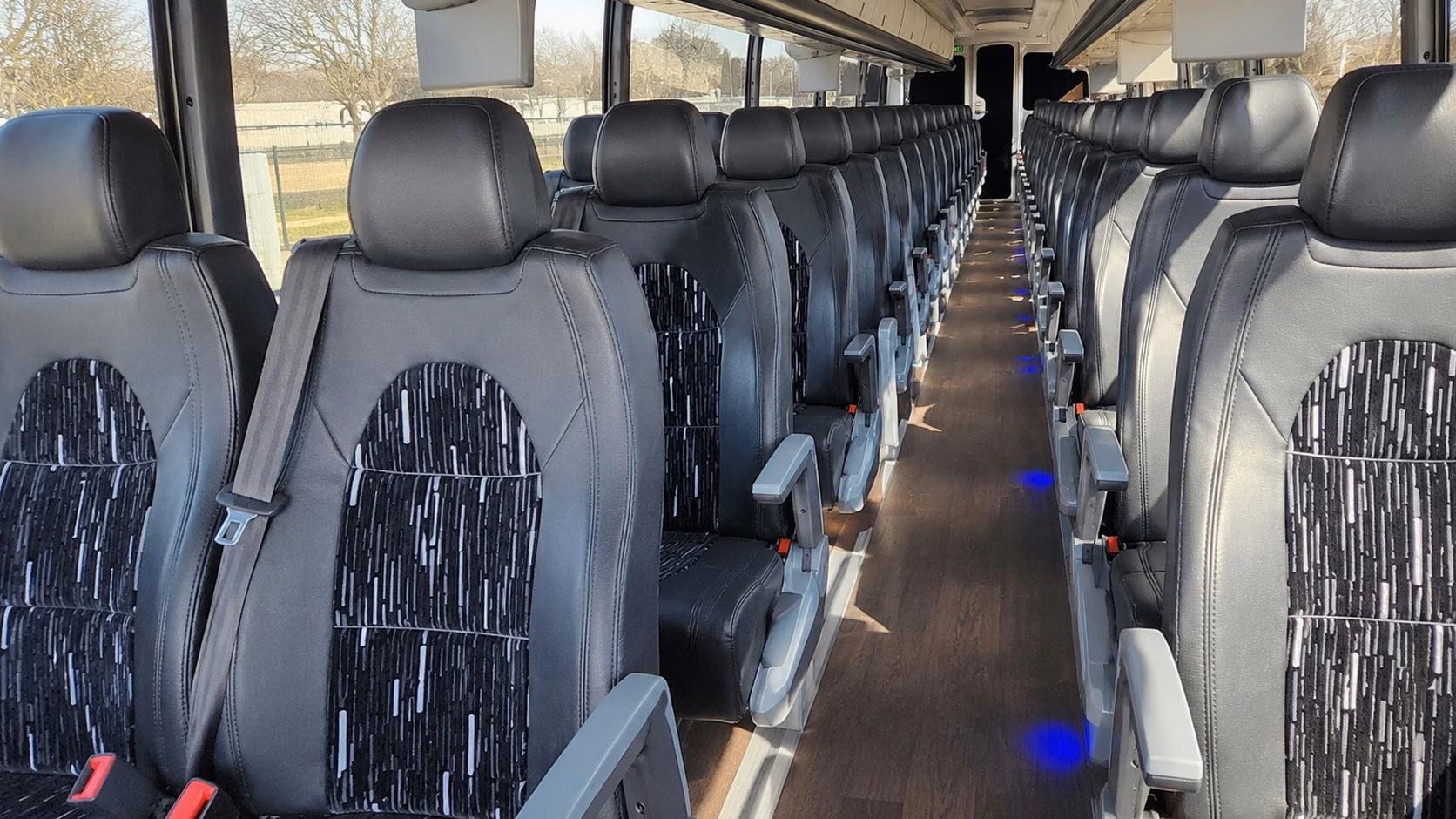 56 passenger charter bus interior